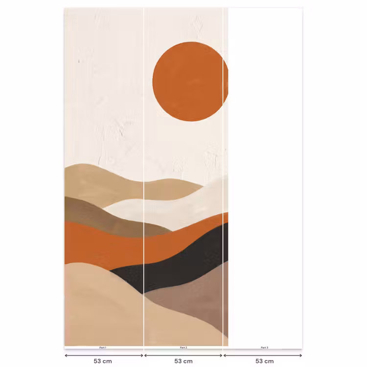 Behang - Abstract Landschap Terracotta Zon — 6