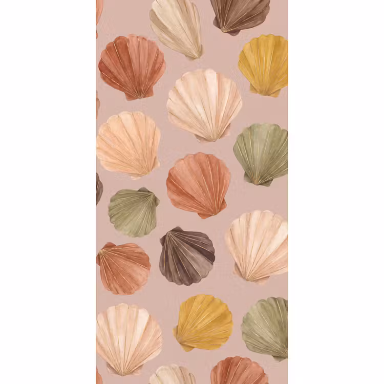 Behang - Schelpen Patroon Oudroze — 2