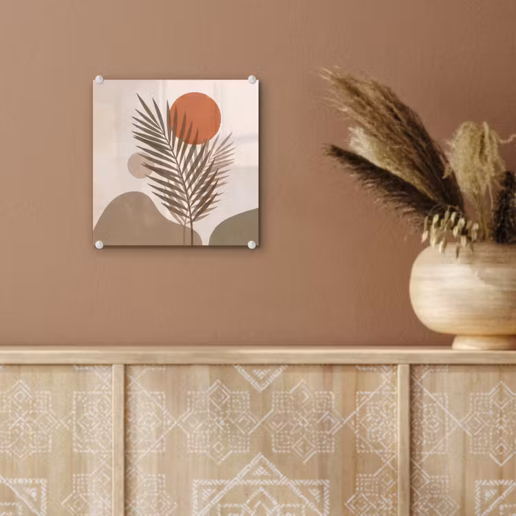 Glas schilderij - Planten - Bladeren - Abstract - Modern - Beige — 6