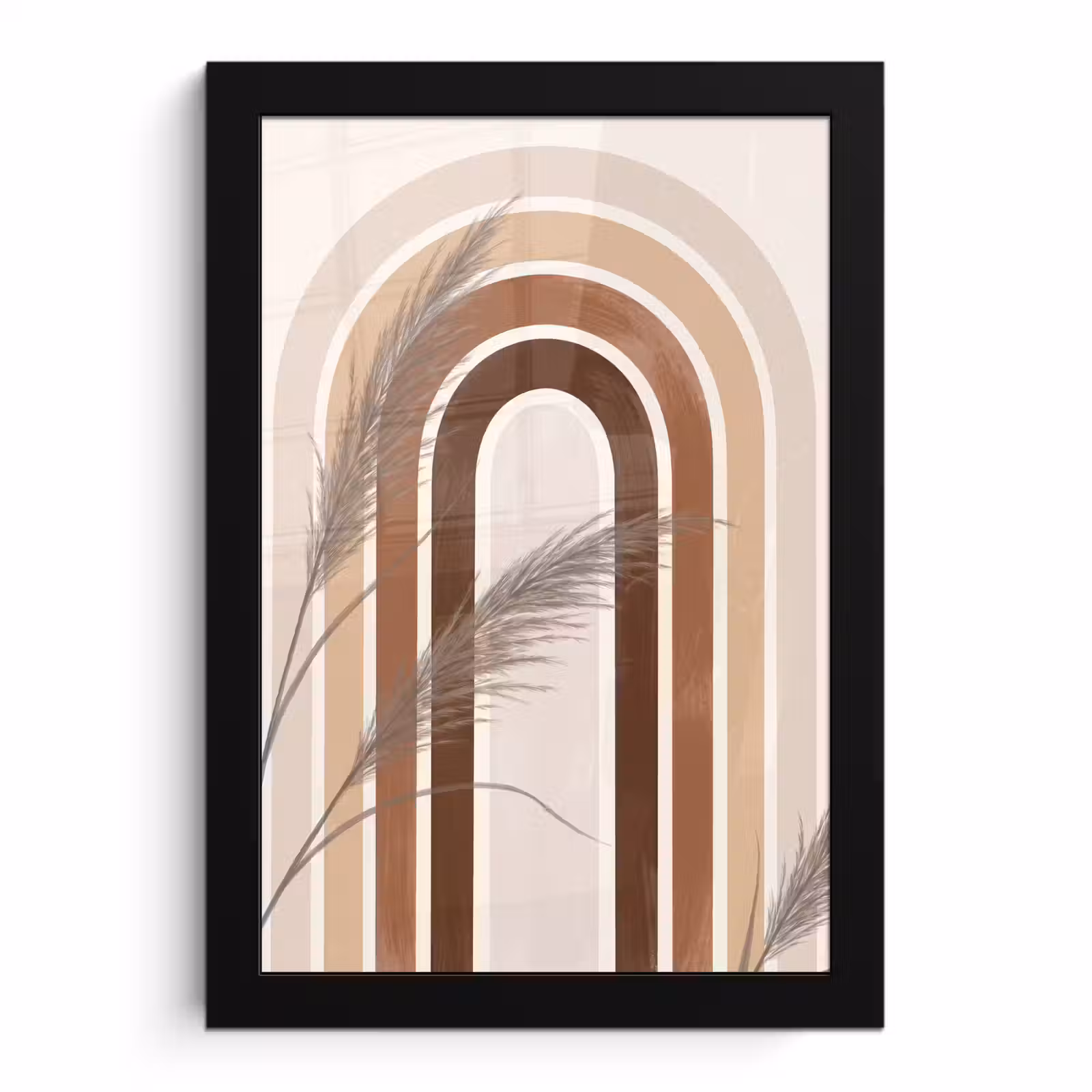 Poster met lijst - Abstract - Bogen - Plant - Boho - Beige — 1