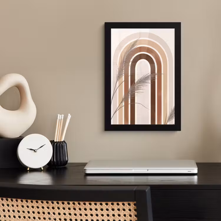 Poster met lijst - Abstract - Bogen - Plant - Boho - Beige — 2