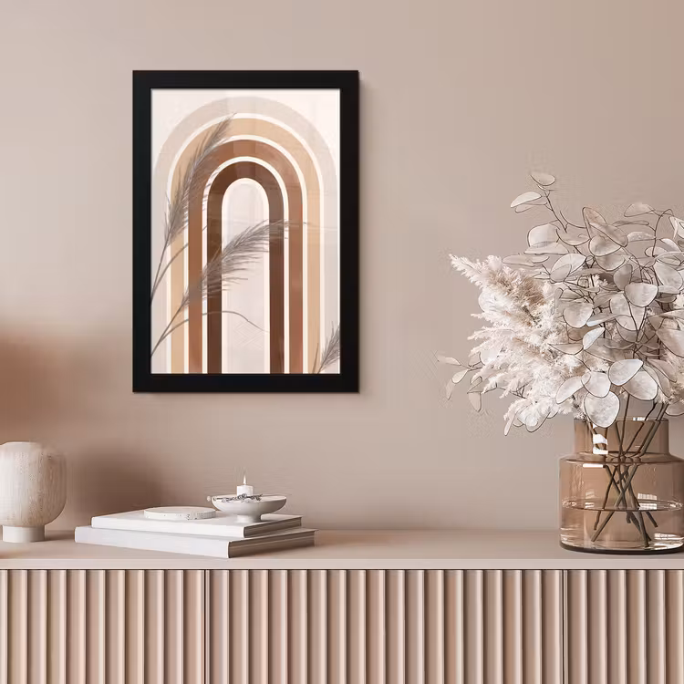 Poster met lijst - Abstract - Bogen - Plant - Boho - Beige — 5