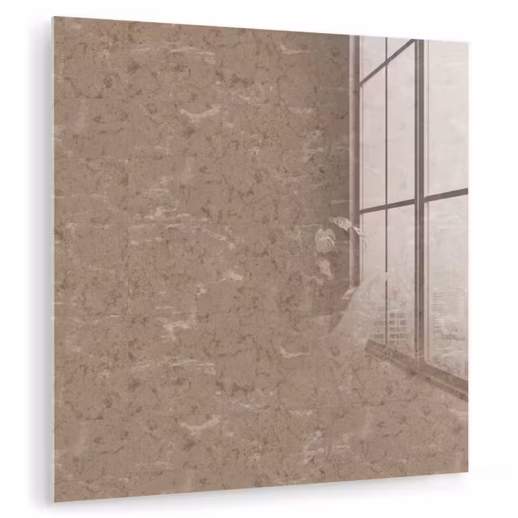 Glas schilderij - Patroon - Kalksteen - Beige — 1