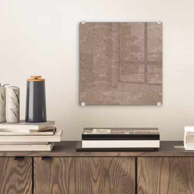 Glas schilderij - Patroon - Kalksteen - Beige — 2