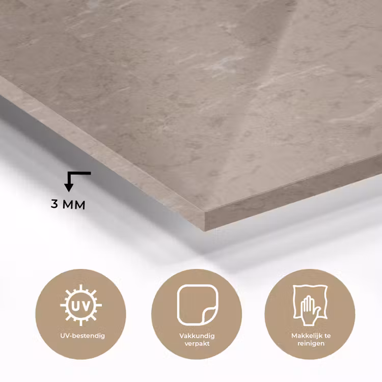Glas schilderij - Patroon - Kalksteen - Beige — 3