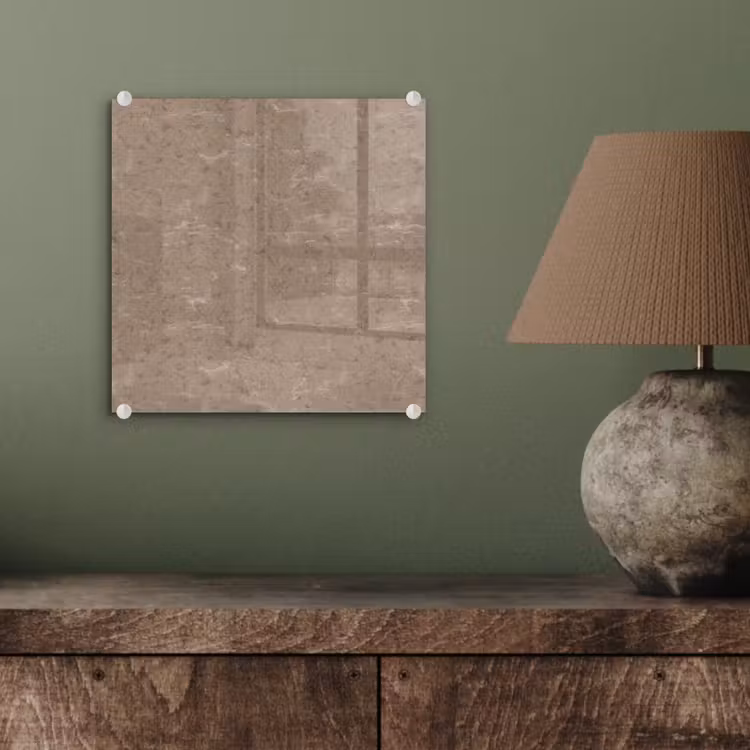 Glas schilderij - Patroon - Kalksteen - Beige — 4