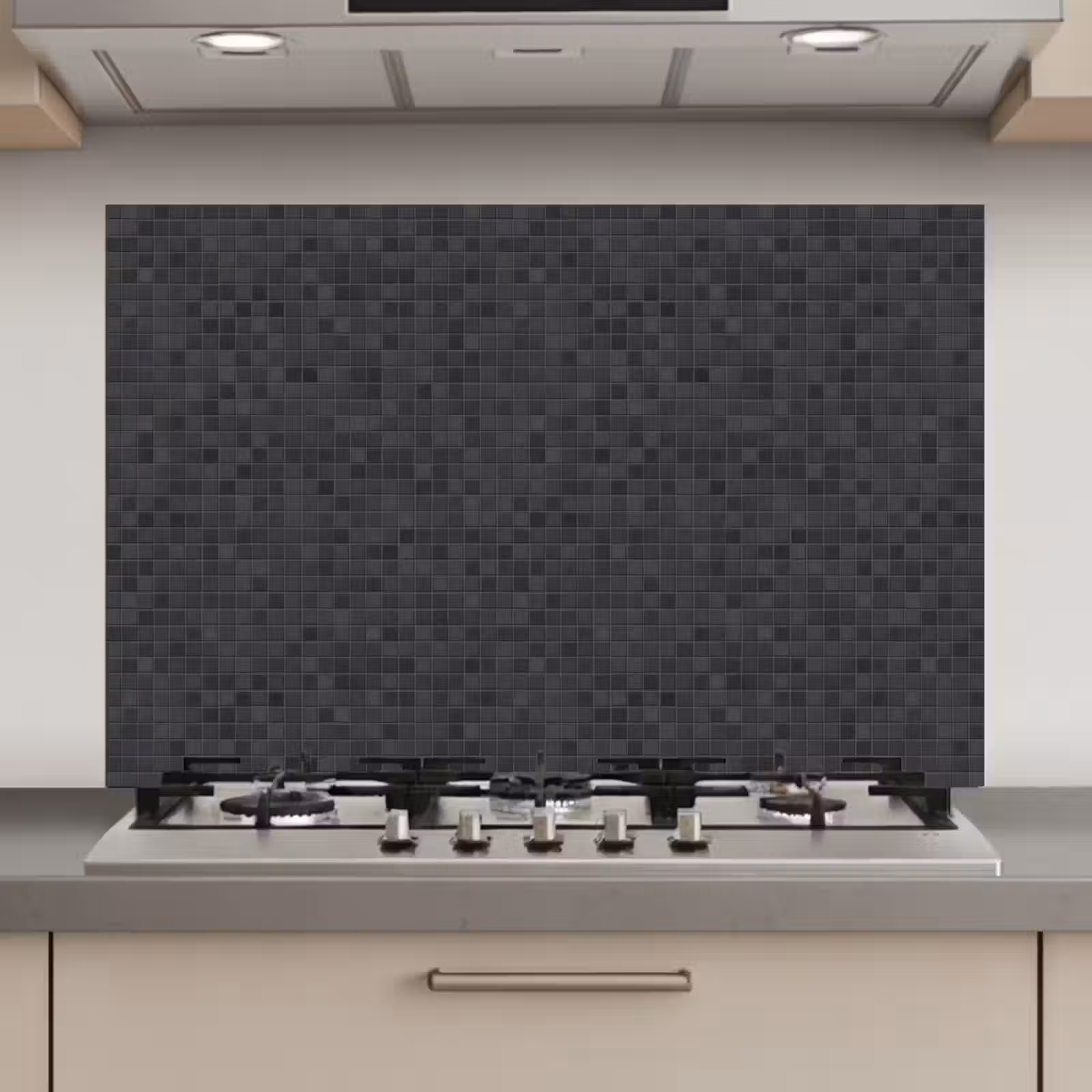 Spatscherm keuken - Mozaïek - Patroon - Zwart — 1