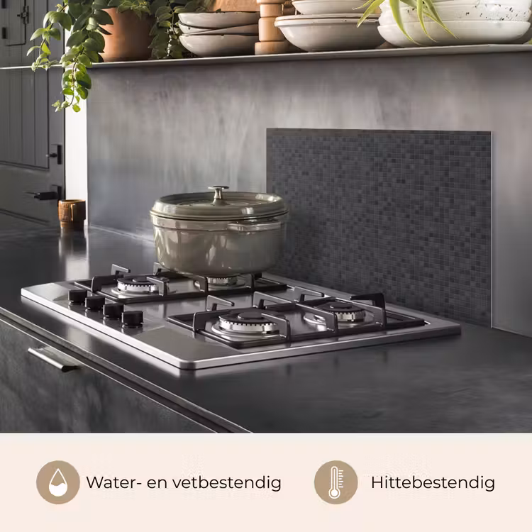 Spatscherm keuken - Mozaïek - Patroon - Zwart — 7