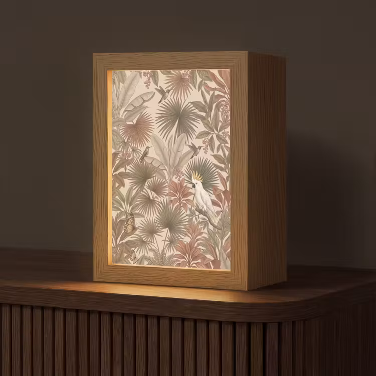 Tafellamp - Tropisch - Vogels - Beige