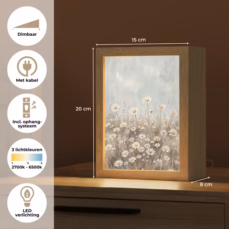 Tafellamp - Madelief - Illustratie - Wit — 7
