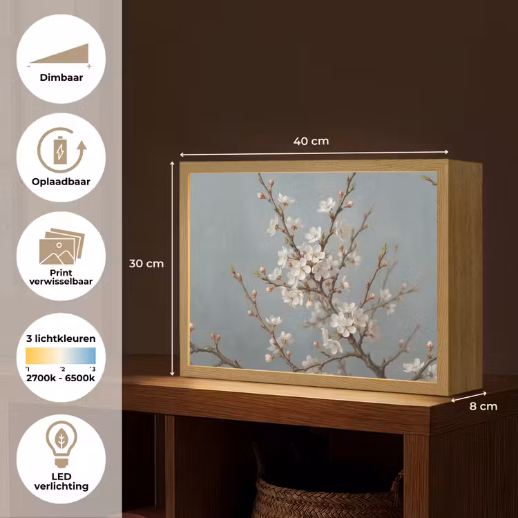 Lightbox - Wandlamp - Botanisch - Stilleven - Blauw — 10