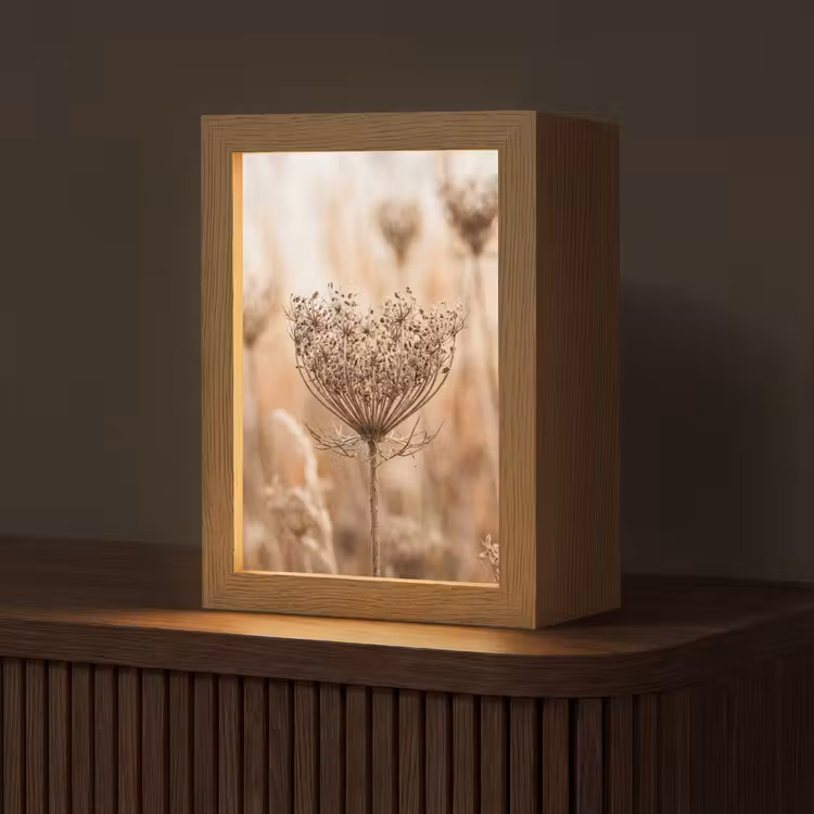 Tafellamp - Schermbloem - Droogbloem - Winter - Beige - Minimalistisch