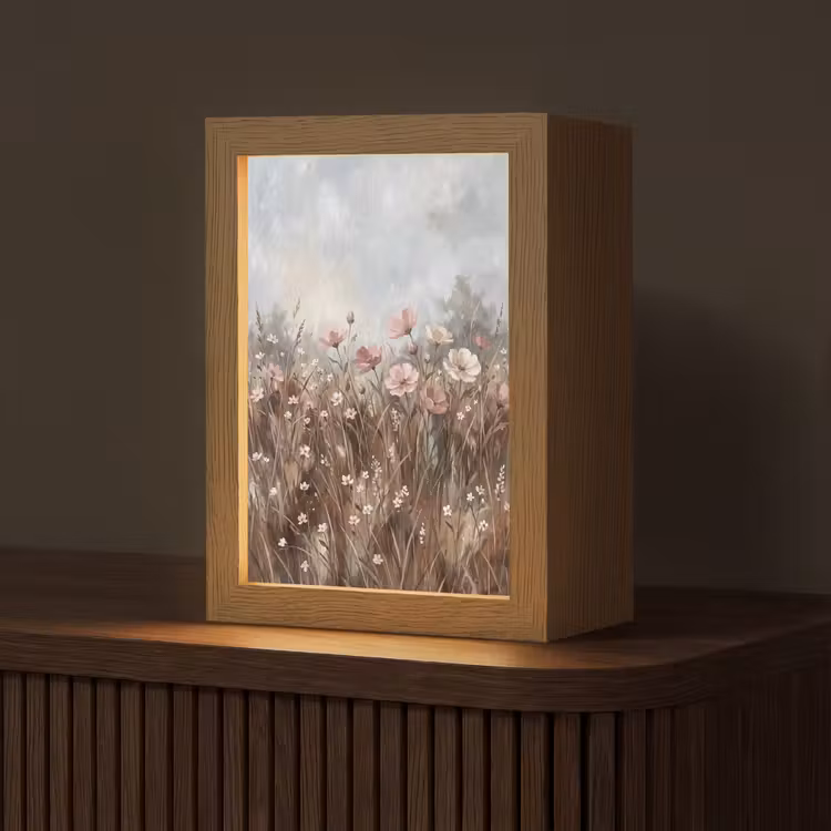 Tafellamp - Bloemen - Botanisch - Schilderij - Pastel - Rustiek