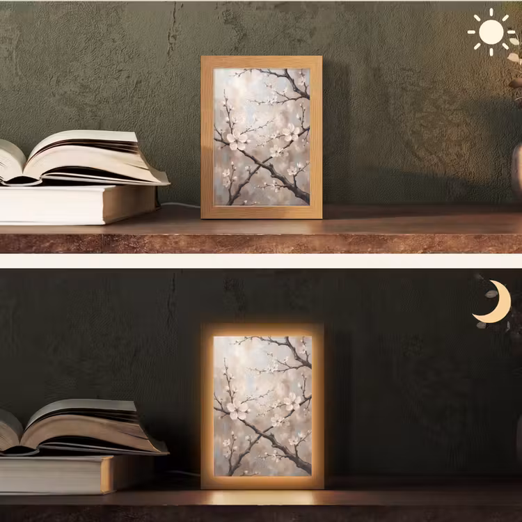 Tafellamp - Bloesem - Takken - Schilderij - Beige - Serene — 5