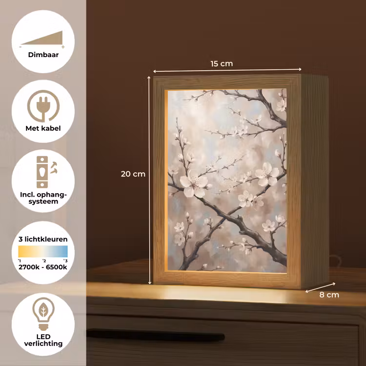 Tafellamp - Bloesem - Takken - Schilderij - Beige - Serene — 7