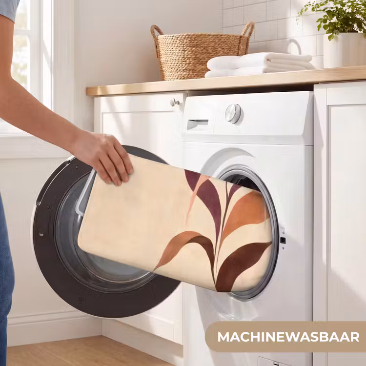 Badmat - Minimalistisch - Bloem - Bladeren - Beige — 7