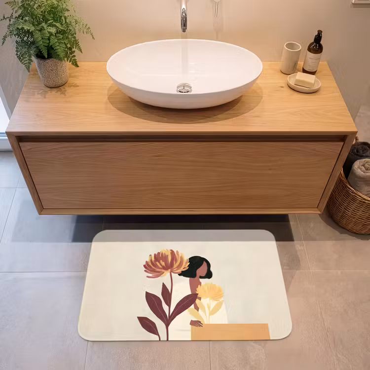 Badmat - Vrouw - Minimalistisch - Bloem — 2