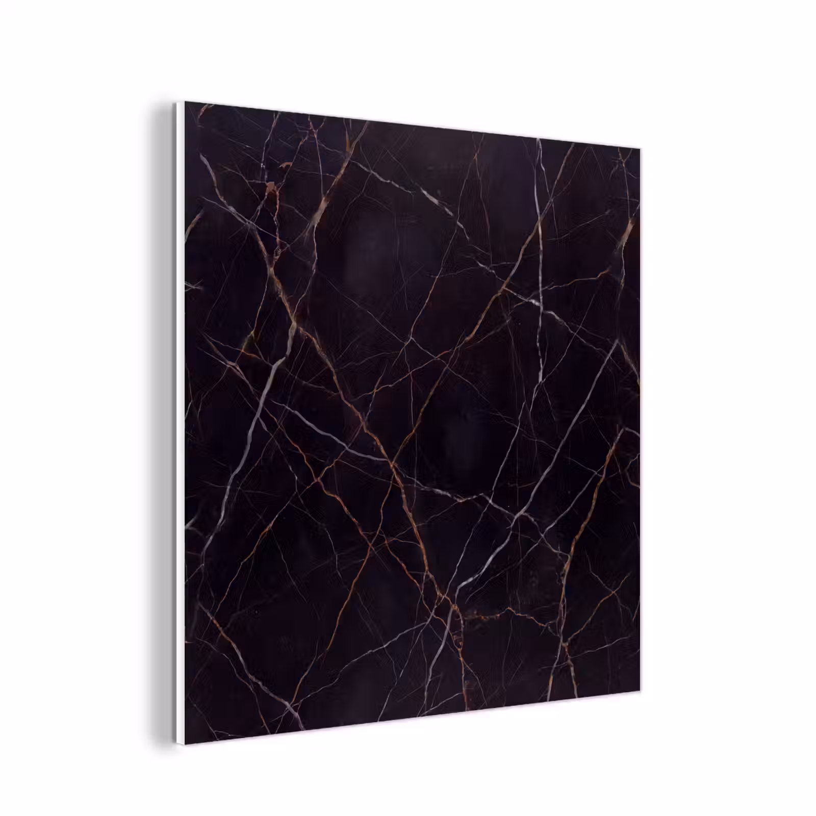Forex - Natuursteen - Marmerpatroon - Abstract - Modern - Zwart - Goud — 1