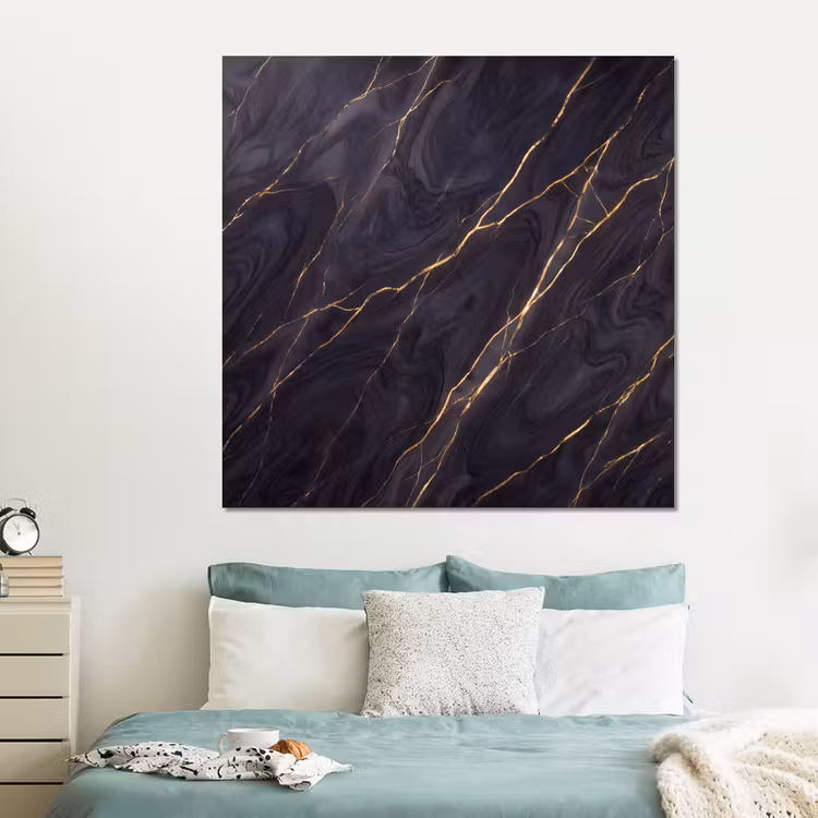Forex - Marmer - Goudaders - Abstract - Modern - Zwart — 2