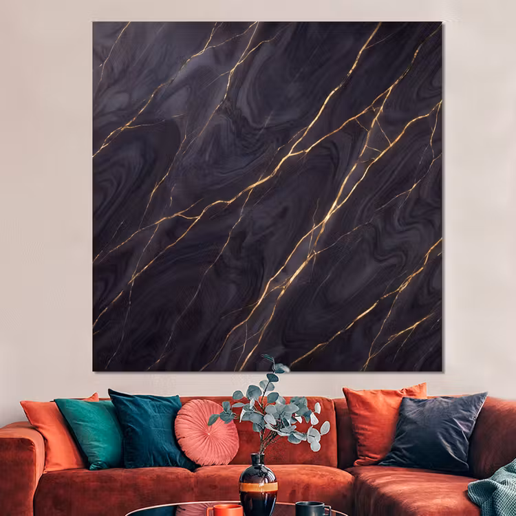 Forex - Marmer - Goudaders - Abstract - Modern - Zwart — 3