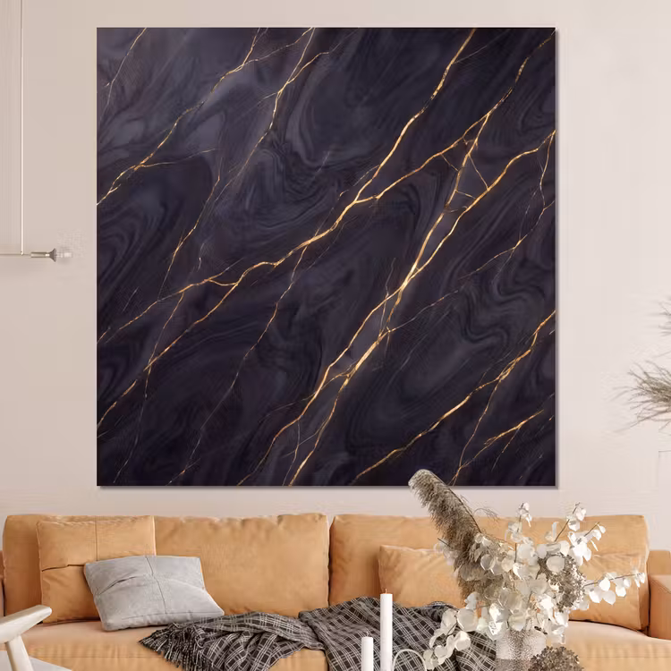 Forex - Marmer - Goudaders - Abstract - Modern - Zwart — 4