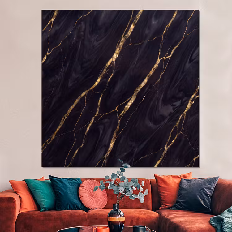 Forex - Marmer - Gouden aders - Abstract - Zwart — 3