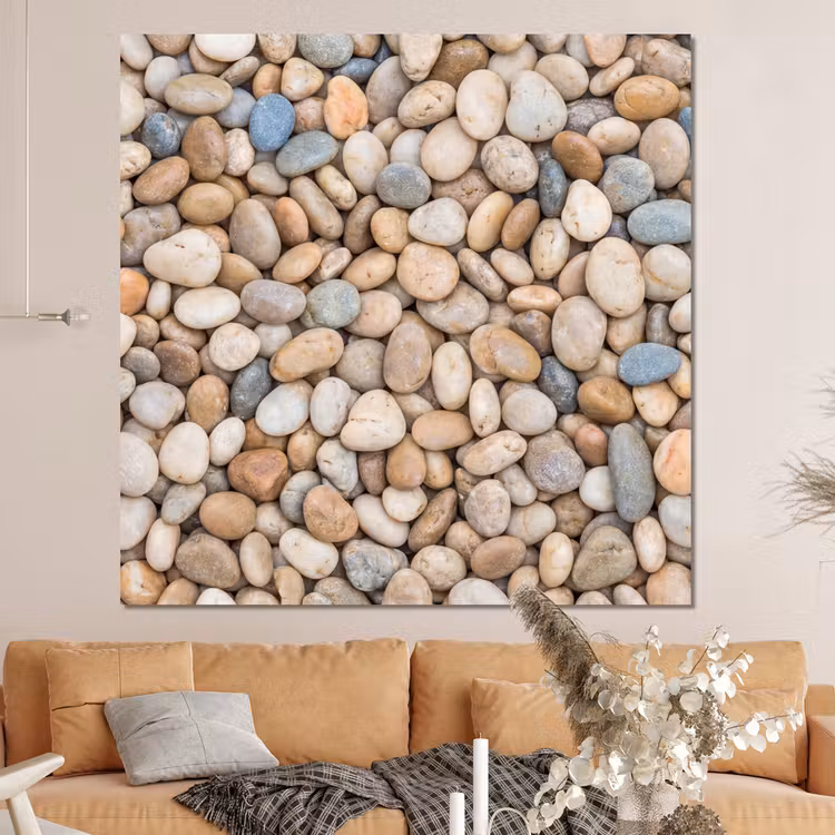 Forex - Kiezelstenen - Natuur - Textuur - Beige - Grijs — 4