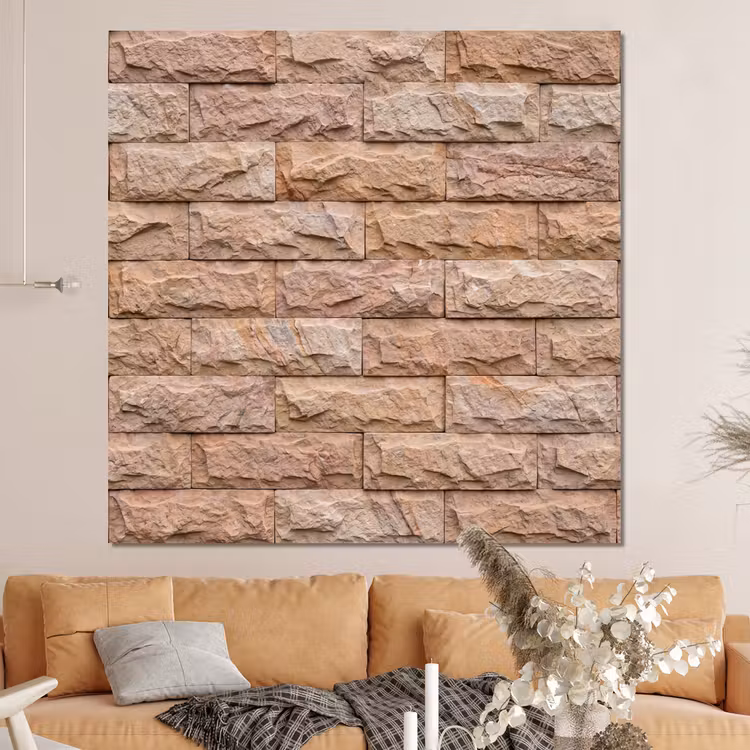 Forex - Muur - Steen - Ruw - Textuur - Beige — 4