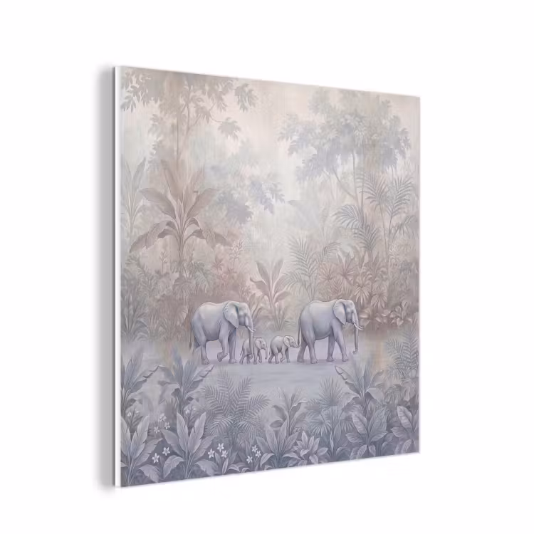Forex - Olifant - Familie - Jungle - Illustratie - Grijs — 1