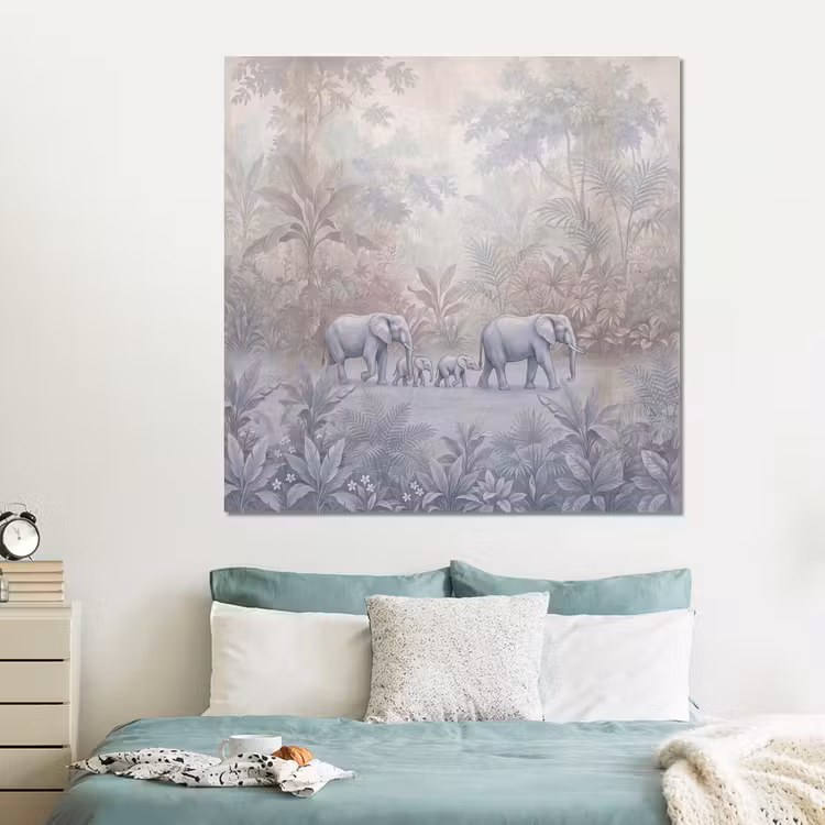 Forex - Olifant - Familie - Jungle - Illustratie - Grijs — 2