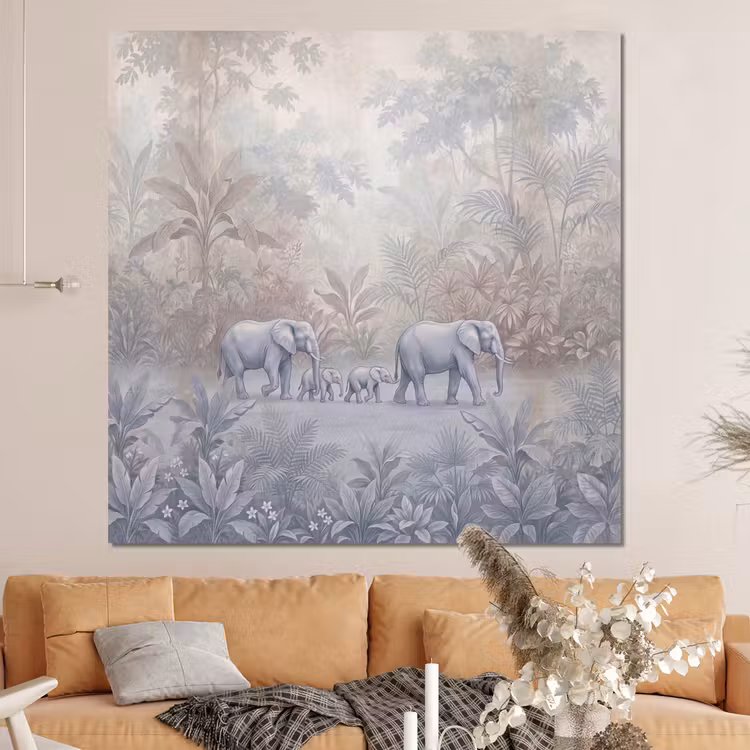 Forex - Olifant - Familie - Jungle - Illustratie - Grijs — 4