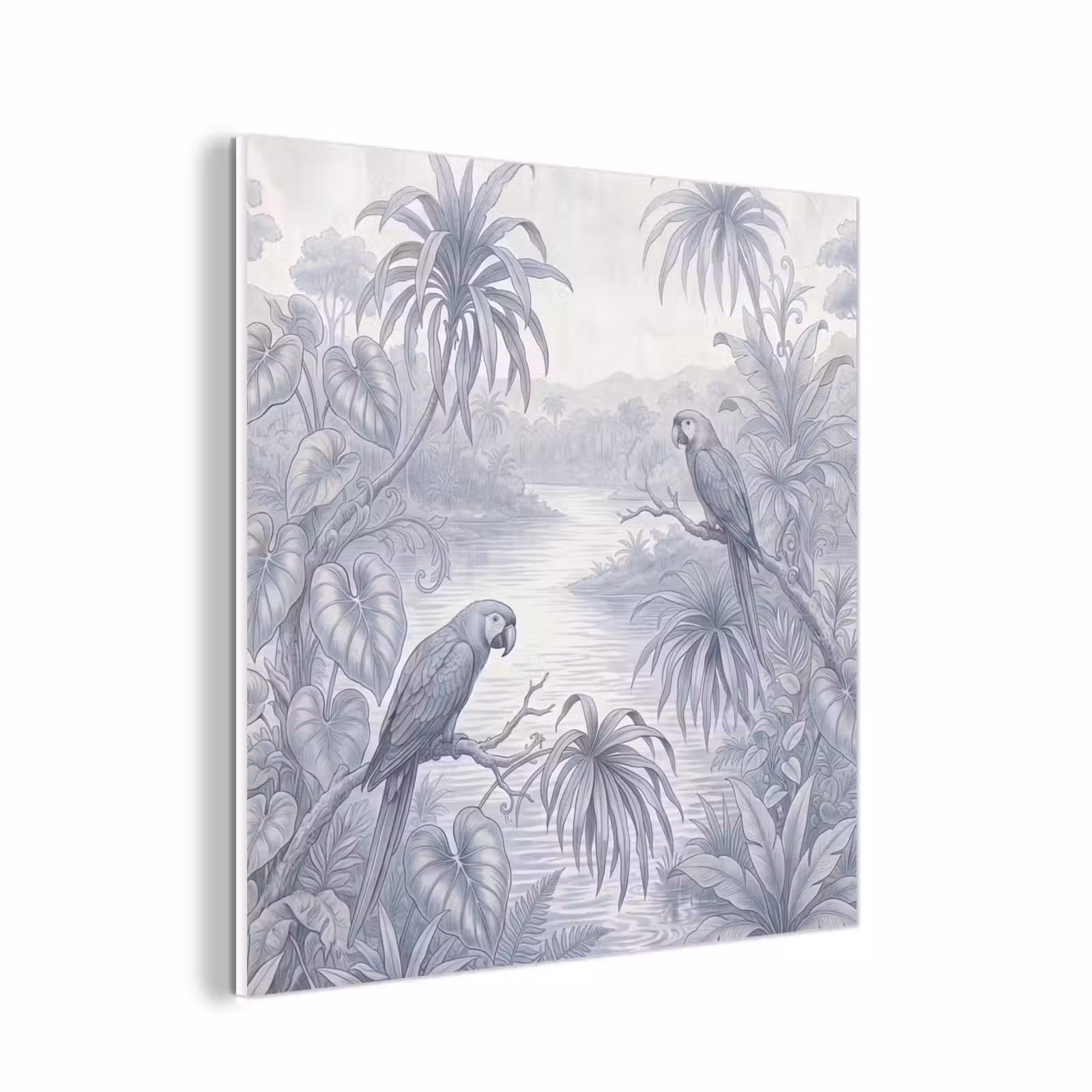 Forex - Vogel - Rivier - Tropisch - Illustratie - Blauw — 1