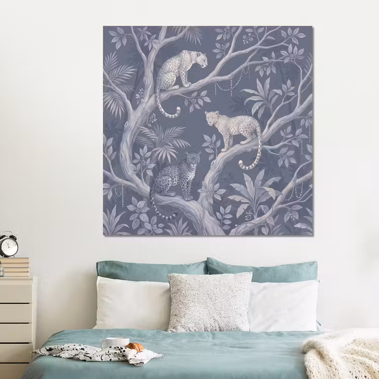 Forex - Dieren - Jungle - Illustratie - Bomen - Blauw — 2