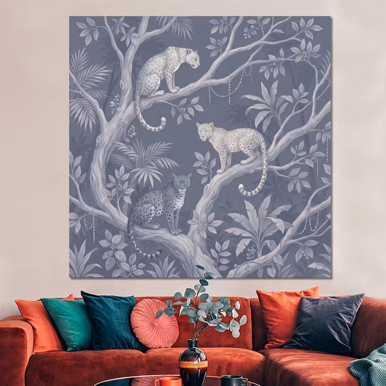 Forex - Dieren - Jungle - Illustratie - Bomen - Blauw — 3