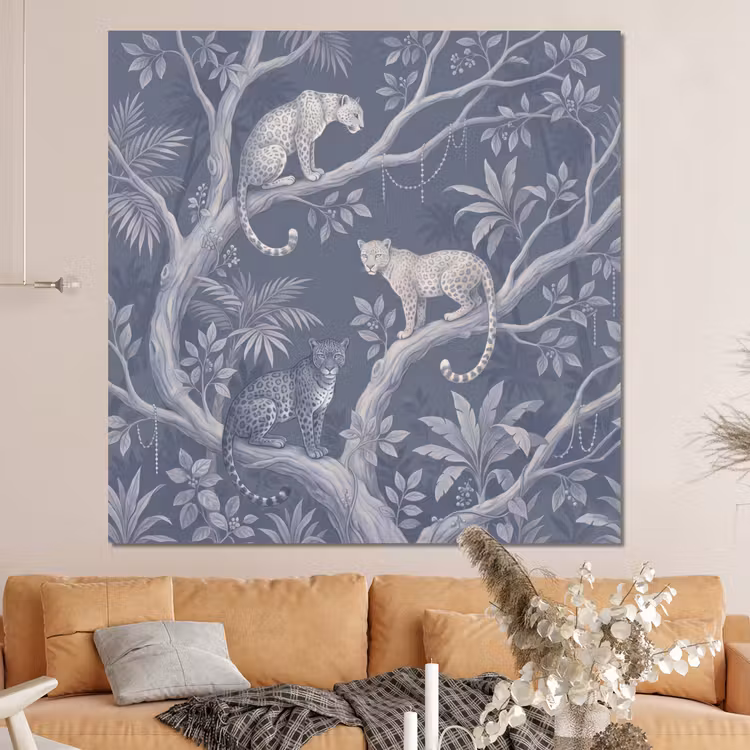 Forex - Dieren - Jungle - Illustratie - Bomen - Blauw — 4