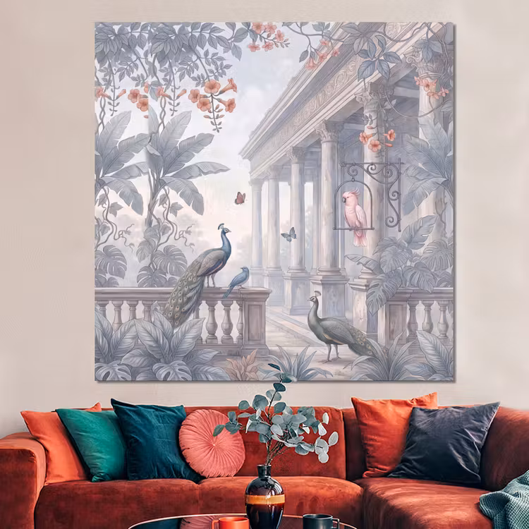 Forex - Vogel - Pauw - Architectuur - Klassiek - Groen — 3