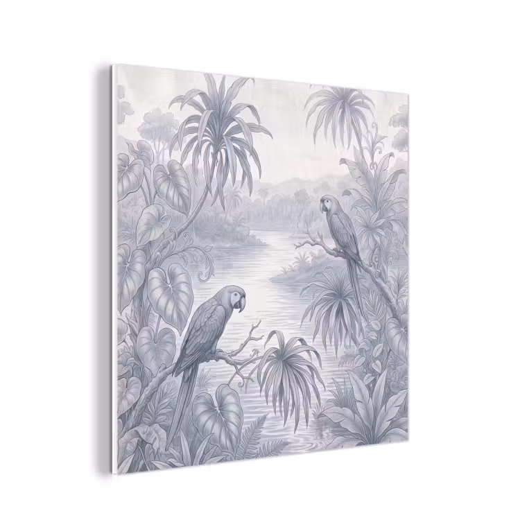 Forex - Vogel - Rivier - Tropisch - Illustratie - Blauw — 1