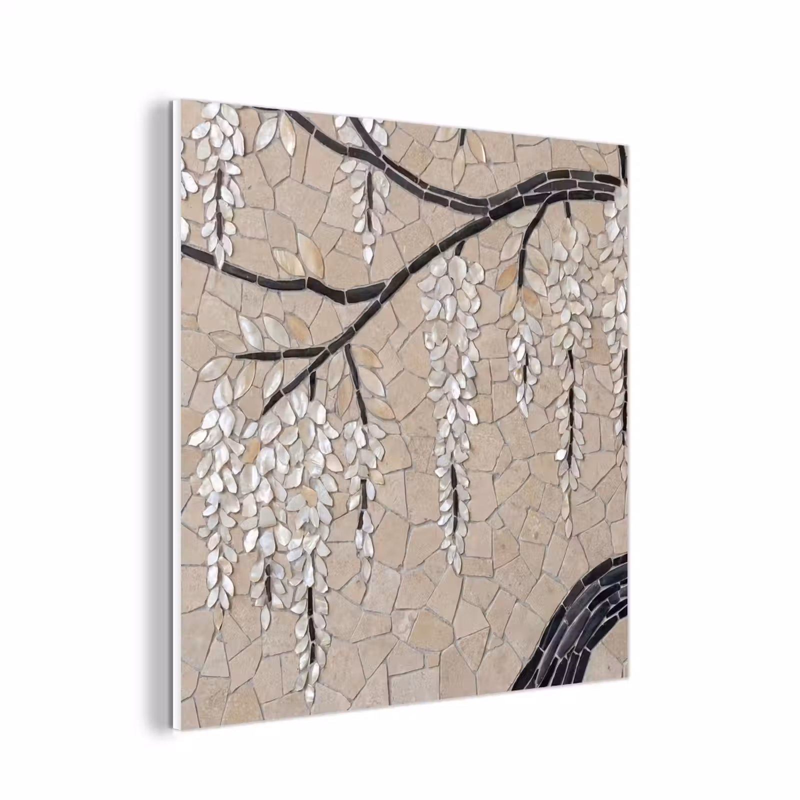 Forex - Boom - Bloemen - Mozaïek - Kunst - Wit — 1
