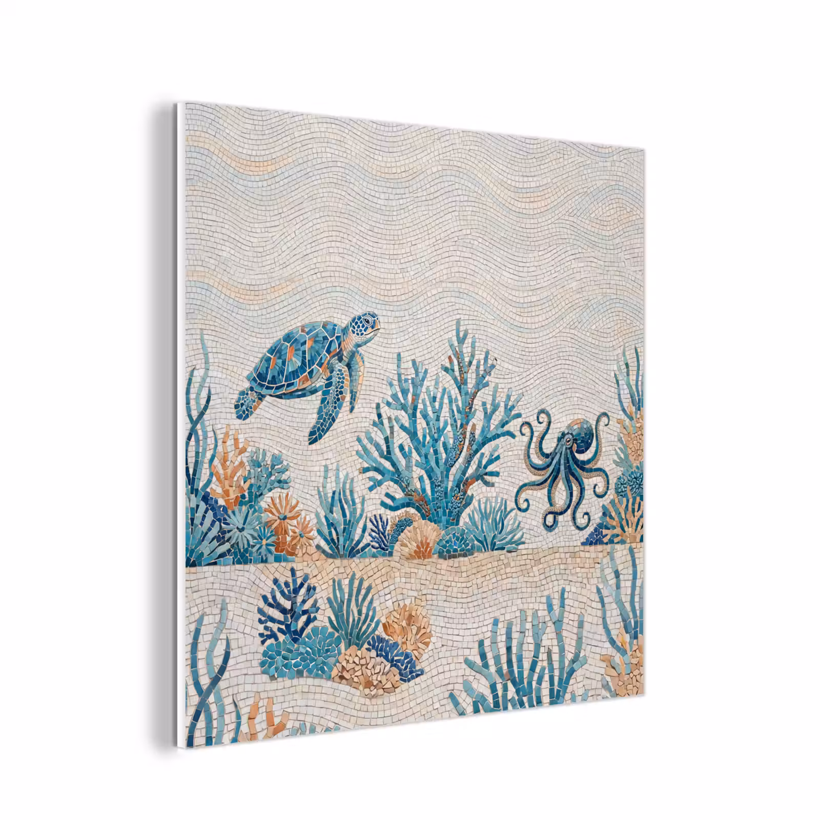 Forex - Dieren - Onderwater - Natuur - Mozaïek - Blauw — 1