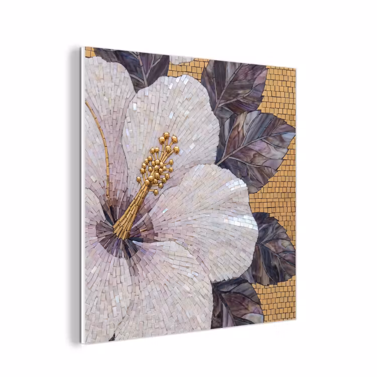 Forex - Bloemen - Mozaïek - Kunst - Modern - Goud — 1