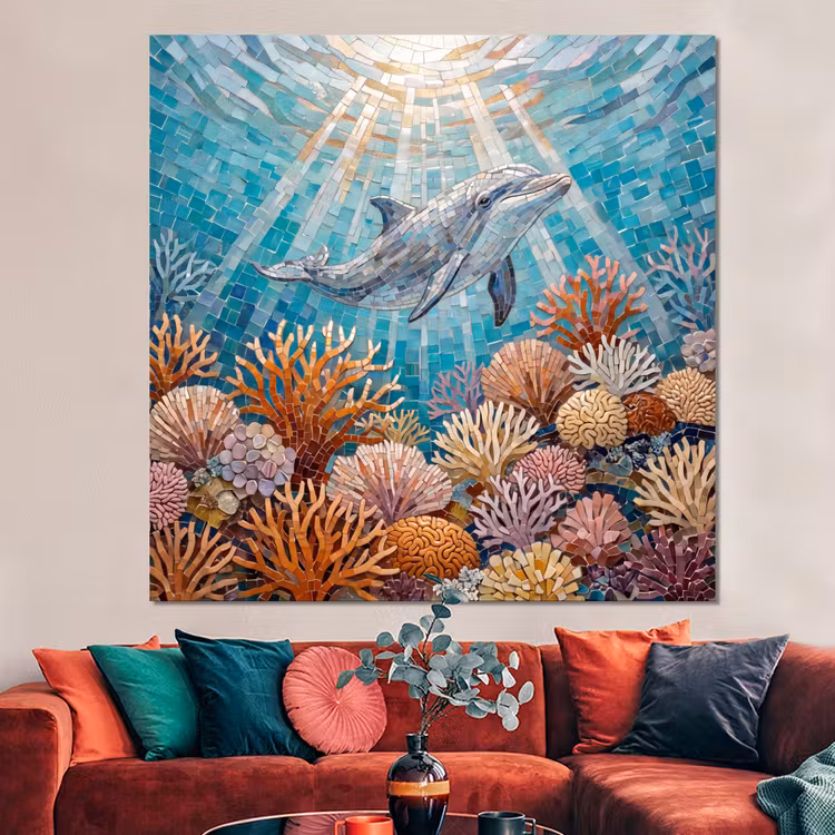 Forex - Dieren - Mozaïek - Oceaan - Koraal - Blauw — 3