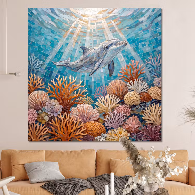 Forex - Dieren - Mozaïek - Oceaan - Koraal - Blauw — 4