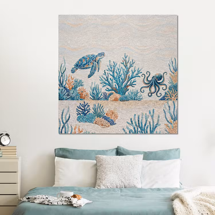 Forex - Dieren - Onderwater - Natuur - Mozaïek - Blauw — 2