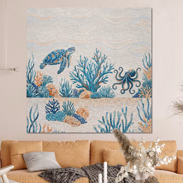 Forex - Dieren - Onderwater - Natuur - Mozaïek - Blauw — 4