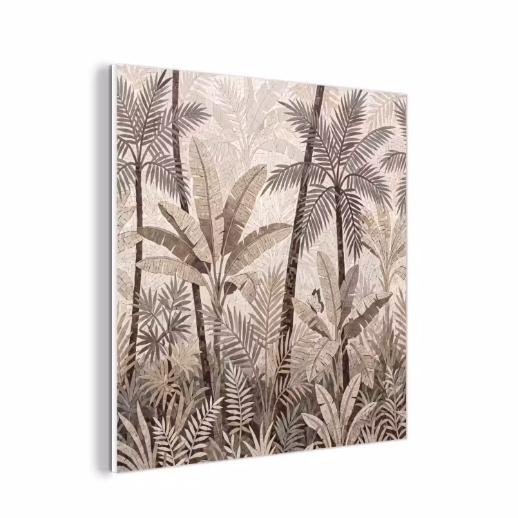 Forex - Natuur - Bladeren - Landschap - Mozaïek - Beige — 1