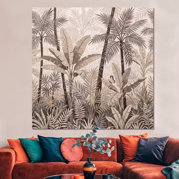Forex - Natuur - Bladeren - Landschap - Mozaïek - Beige — 3