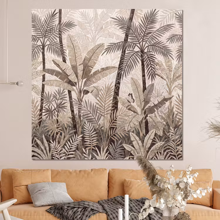 Forex - Natuur - Bladeren - Landschap - Mozaïek - Beige — 4