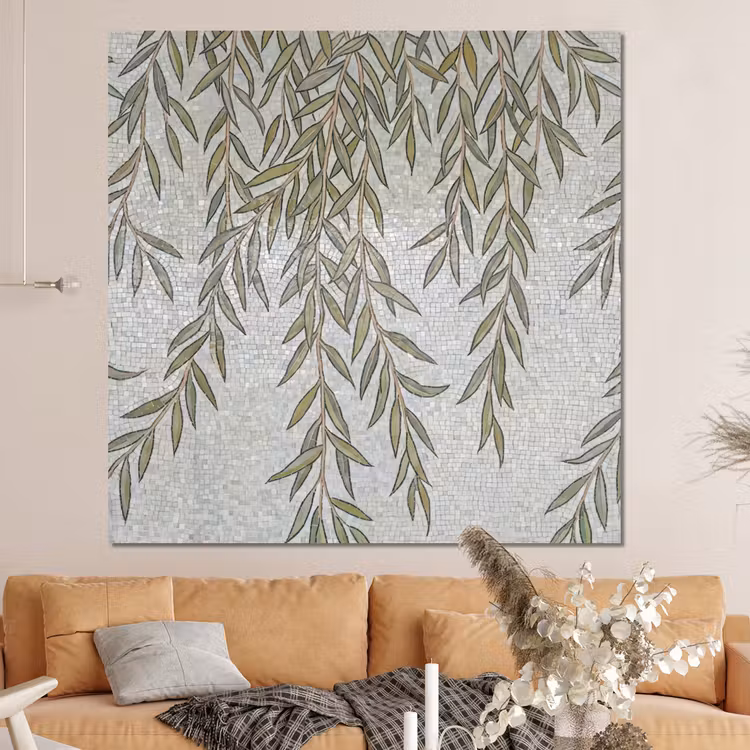 Forex - Planten - Mozaïek - Patroon - Groen - Blauw — 4
