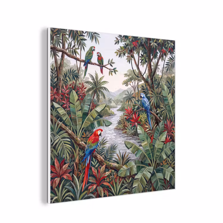 Forex - Vogel - Jungle - Natuur - Mozaïek - Groen — 1