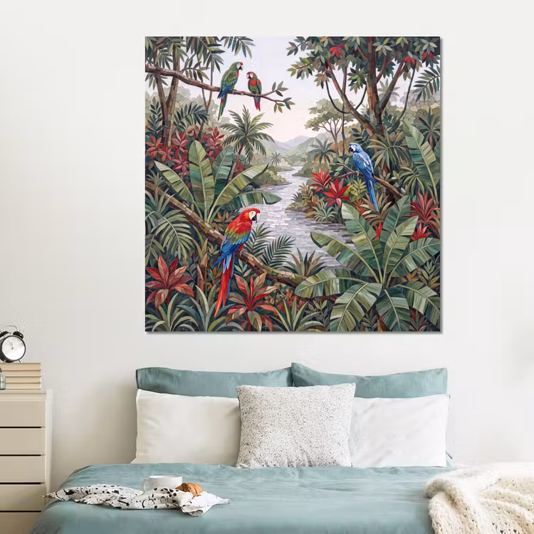 Forex - Vogel - Jungle - Natuur - Mozaïek - Groen — 2